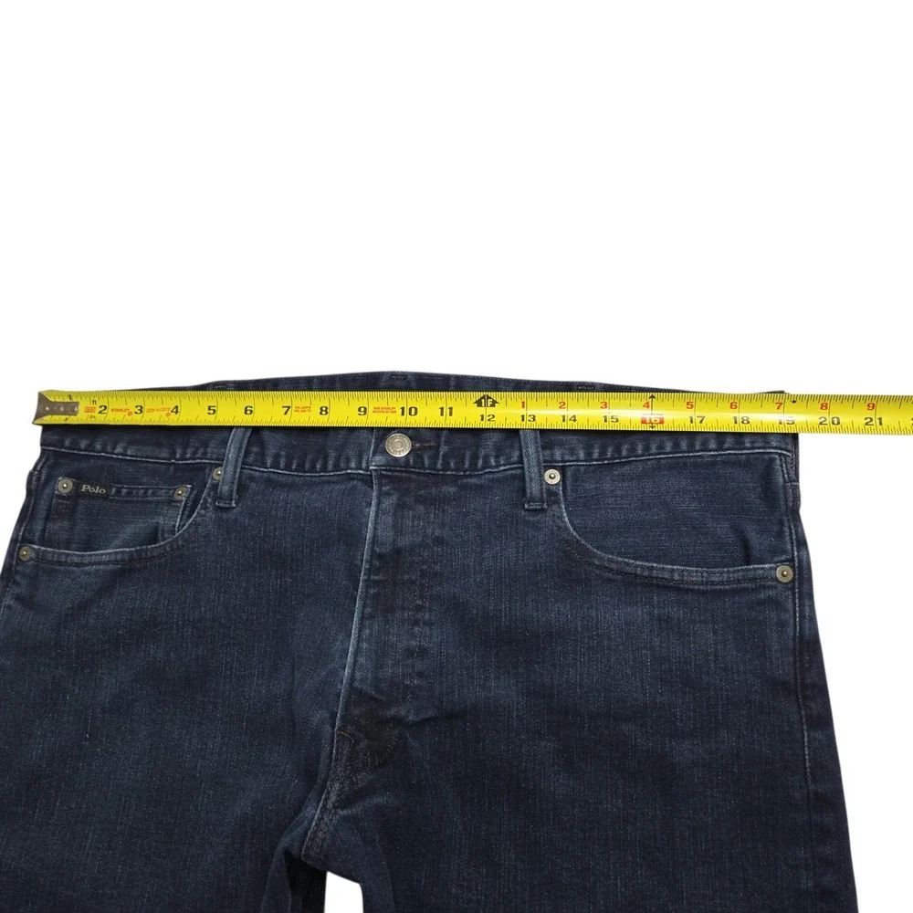 Polo Ralph Lauren Jeans Mens 38x25 Blue Dark Wash Varick Slim Straight Tag 38x30